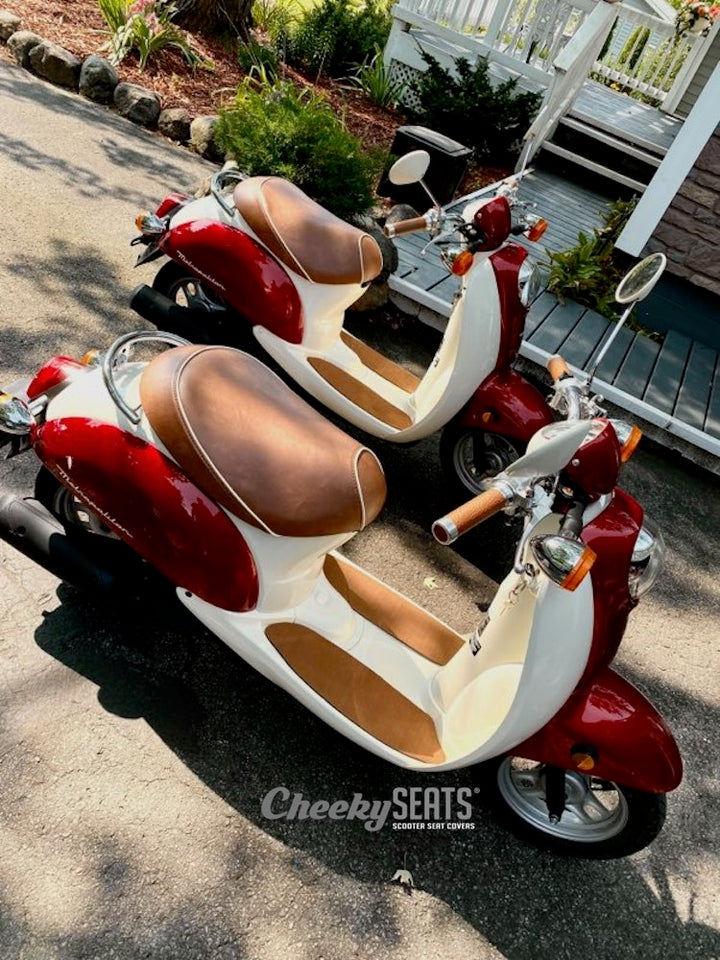 Honda Metropolitan Distressed seat cover with Piping Jazz Scoopy